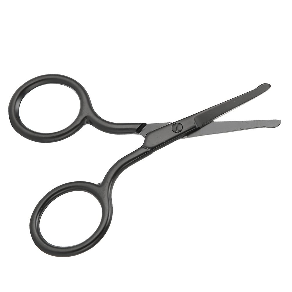 Nose Hair Scissors, Rounded Tip Facial Eyebrow Beard Trimmer with Large Finger Hole, Stainless Steel, for Nose Hair Grooming