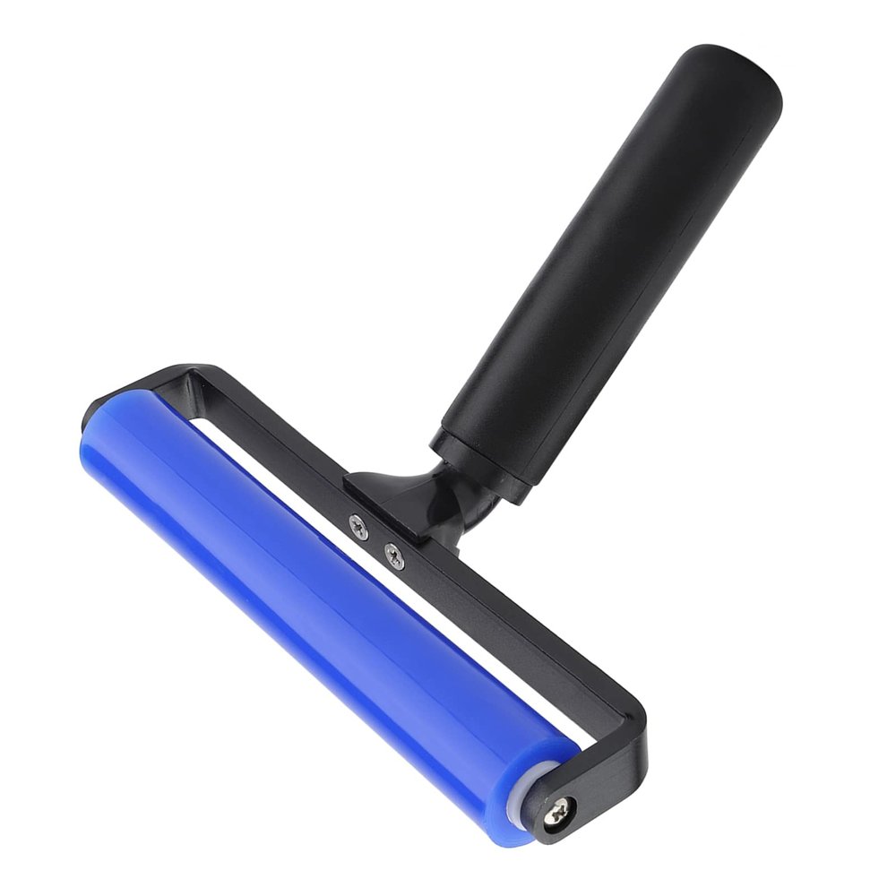Reusable Lint Roller, Lint Rollers Blue Long Time Use Silicone Dust Removal Roller Floor Lint Roller for Dander, Dust, Fiber, Rubber Powder Removal (12 Inch)