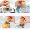 2pcs Wooden Dish Scrub Brushes, Short Handle Pot Scrubbing Brush, Round Mini Dish Brush for Cleaning Pots, Pans, Plate view 2
