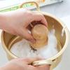 2pcs Wooden Dish Scrub Brushes, Short Handle Pot Scrubbing Brush, Round Mini Dish Brush for Cleaning Pots, Pans, Plate view 4