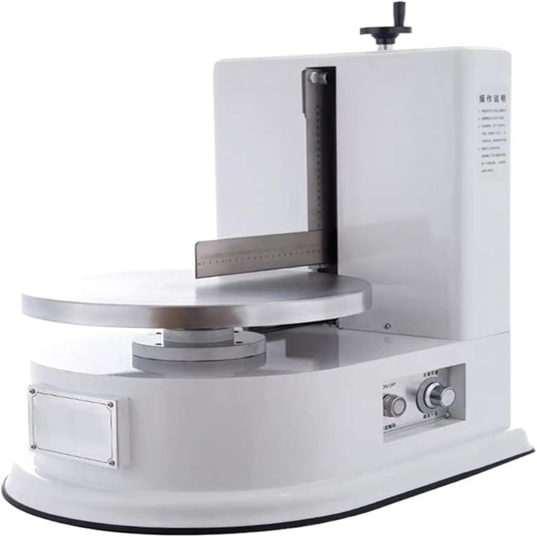 GYDUHYE Electric rotary adjustable cake applicator Cake Cream Icing Coating Machine Automatic Round Bread Cake Cream Butter Cake Cream Spreading Daubing Icing Machine (Size:110V,Color:White)