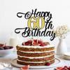YQLXDHBD Happy 60th Birthday Cake TopperBlack Gold Glitter Cheers to 60 Years Birthday Cake Pick 60 Fabulous Cake DecorationMen and Women 60th Birthday/Anniversary Party Cake Decoration Supplies view 4