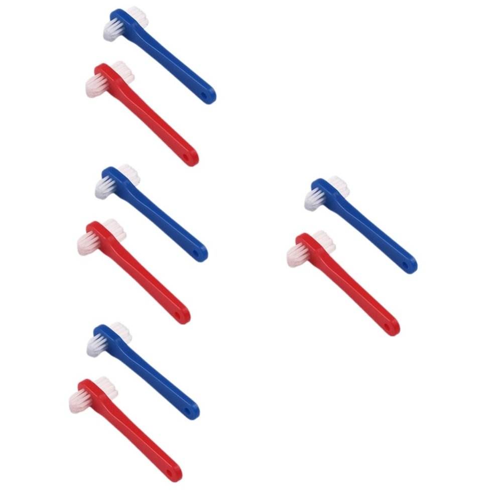 Healvian 8pcs Small Denture Brush Tool Double-Sided Retainer Toothbrush for Adults Denture Cleaning Kit Dental Brush Toothbrush