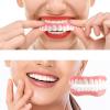 False Teeth Veneers 1 Pair Instant Veneers Dentures, Fake Braces Top and Bottom for Teeth Whitening, Clip on Veneers Teeth with Hot Melt Beads, Silicone Dentures for Men and Women view 3