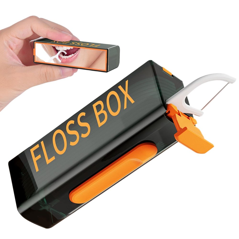 Goowafur Oral Floss Picks Travel Case | Floss Box Floss Pick Case,Automatic Pop Floss Dispenser, Floss Travel Case Storage Organizer, Floss Pick Holder, Oral Pick Holder