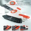 2 in 1 Groove Cleaning Brush Window Track Cleaning Tools, Multipurpose Hard Bristle Crevice Cleaning Brush with Hidden Scraper, Sliding Door Track Cleaner (Gray) view 3