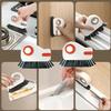 2 in 1 Groove Cleaning Brush Window Track Cleaning Tools, Multipurpose Hard Bristle Crevice Cleaning Brush with Hidden Scraper, Sliding Door Track Cleaner (Gray) view 4