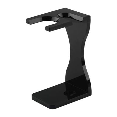 Beaupretty Beard Brush Stand and Acrylic Razor Display Holder for Mens Shaving Accessories, Black Shaving Brush Holder with Stable Base for Bathroom Use and Beard Grooming
