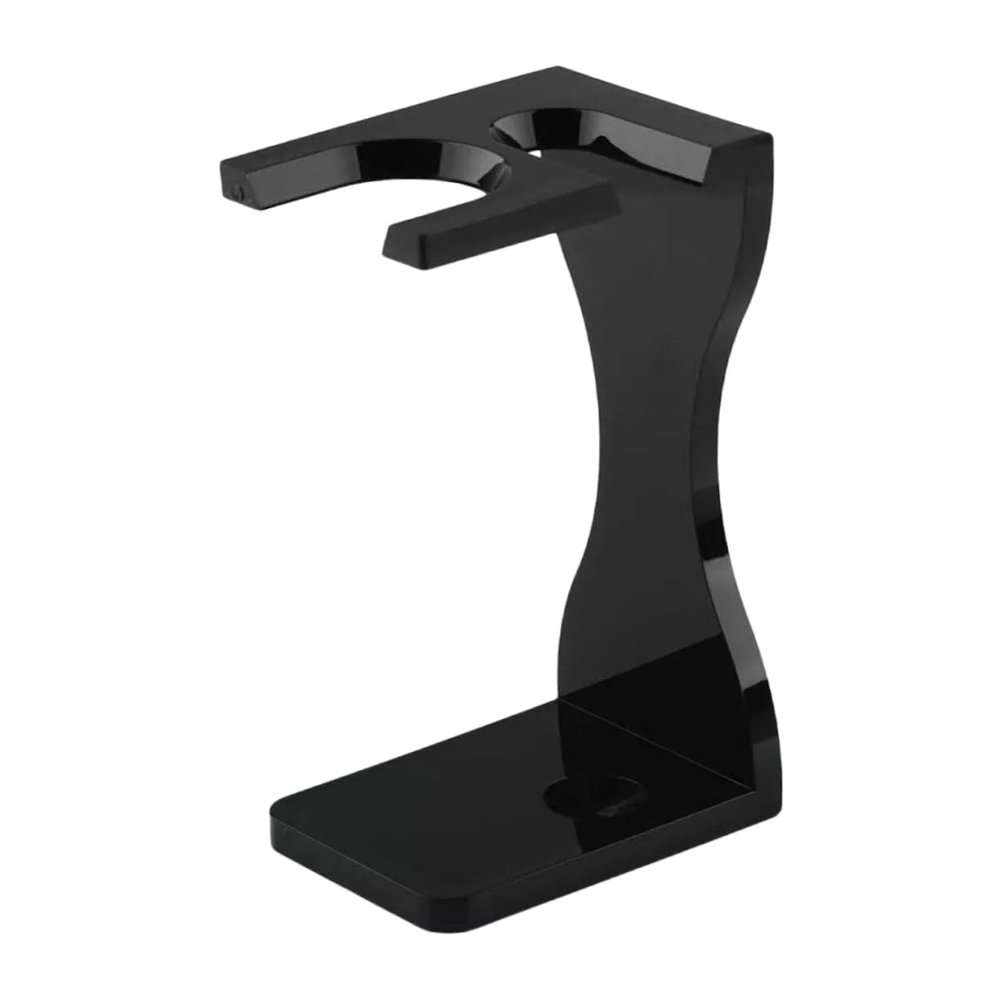 Beaupretty Beard Brush Stand and Acrylic Razor Display Holder for Mens Shaving Accessories, Black Shaving Brush Holder with Stable Base for Bathroom Use and Beard Grooming