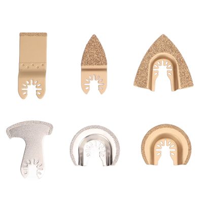 6Pcs Premium Oscillating Saw Blade Set Mixed Multitool Saw Blade Set Tool Accessories for Wood Trimming Grip Lock Washers Cement