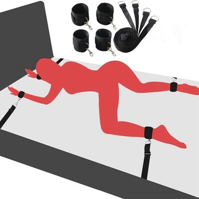 Bed Restraints Sex Kit for Couples Under King Bed Sex Ties for Ankles and Wrists Bed Straps for Adult Play Queen Size Bed Leg Spreader Bar Hand Cuff Sex Restraining Set for Bedroom Toys Women Sweater