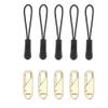 10pcs Zip Puller with Pull Rope Fix Zip Puller Slider Repair Replacement KitBackpack Pack Straps AccessoriesSuitable for Zipper Replacement of Clothing BagsGolden view 1