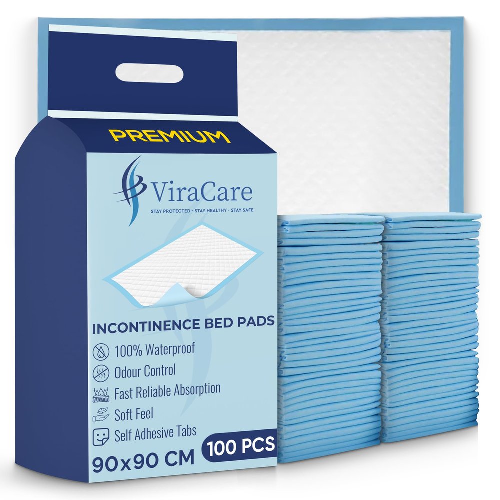 100 x Premium Incontinence Bed Pads 90x90 cm | Incontinence Bed Sheets | Provides Soft Feel | Disposable Bed Mats for Incontinence | Bed Protectors Kids | Maternity Bed Mats |
