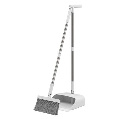 HHCTEBEC Broom and Dustpan Set with Long Handle Lightweight Upright Lobby Broom and Dust Pan Combo Indoor&Outdoor Sweeping for Home Room Kitchen Office Lobby
