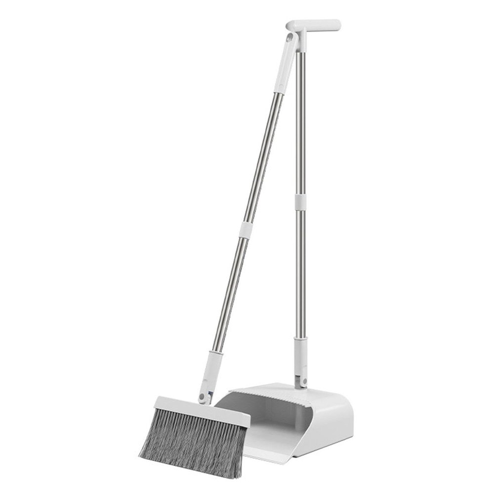 HHCTEBEC Broom and Dustpan Set with Long Handle Lightweight Upright Lobby Broom and Dust Pan Combo Indoor&Outdoor Sweeping for Home Room Kitchen Office Lobby