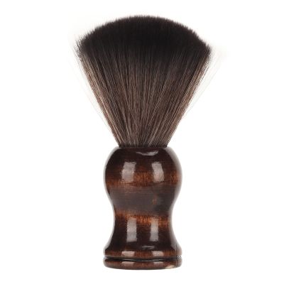 Beard Foam Brush Portable Dirt Removal Nylon Soft Shave Brush with Comfortable Wooden Handle Synthetic Professional for Men Facial Hair