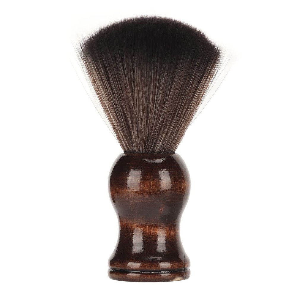 Beard Foam Brush Portable Dirt Removal Nylon Soft Shave Brush with Comfortable Wooden Handle Synthetic Professional for Men Facial Hair