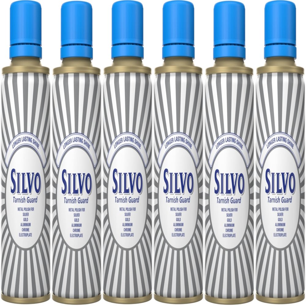 Silvo Tarnish Guard Metal Polish I All Purpose Metal Polish For Silver, Gold, Aluminium, Chrome & Electroplate I Size: 175ml (Pack of 6)