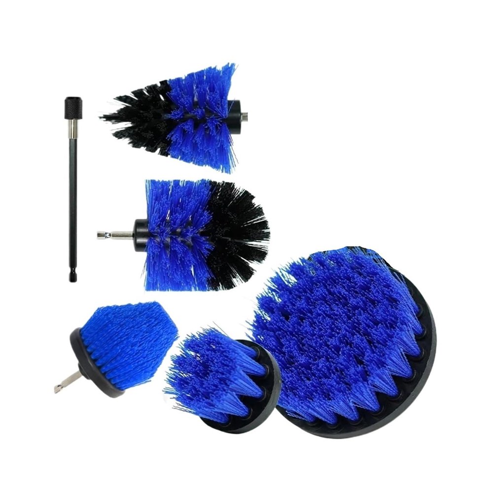 Drill Cleaning Brush Attachment Set 6 Pcs All Purpose Power Scrubber Cleaning With Extend Long Attachment For Grout Shower Tub