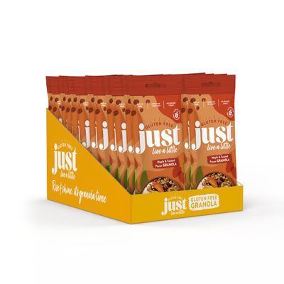 Just Live a Little Gluten Free Granola | 45g x 24 packs | Vegan Granola No Added Sugar (Maple & Pecan 24 x Portion Pack)