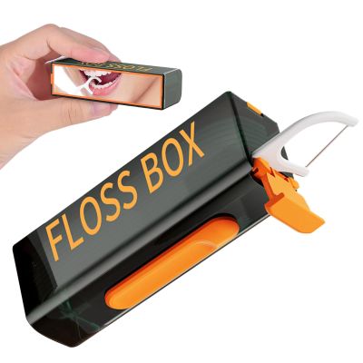Eventerde Travel Floss Picks Case,Floss Box Floss Pick Case | Automatic Pop Storage Organizer, Portable Floss Dispenser with 10 Floss Picks, Oral Pick Holder