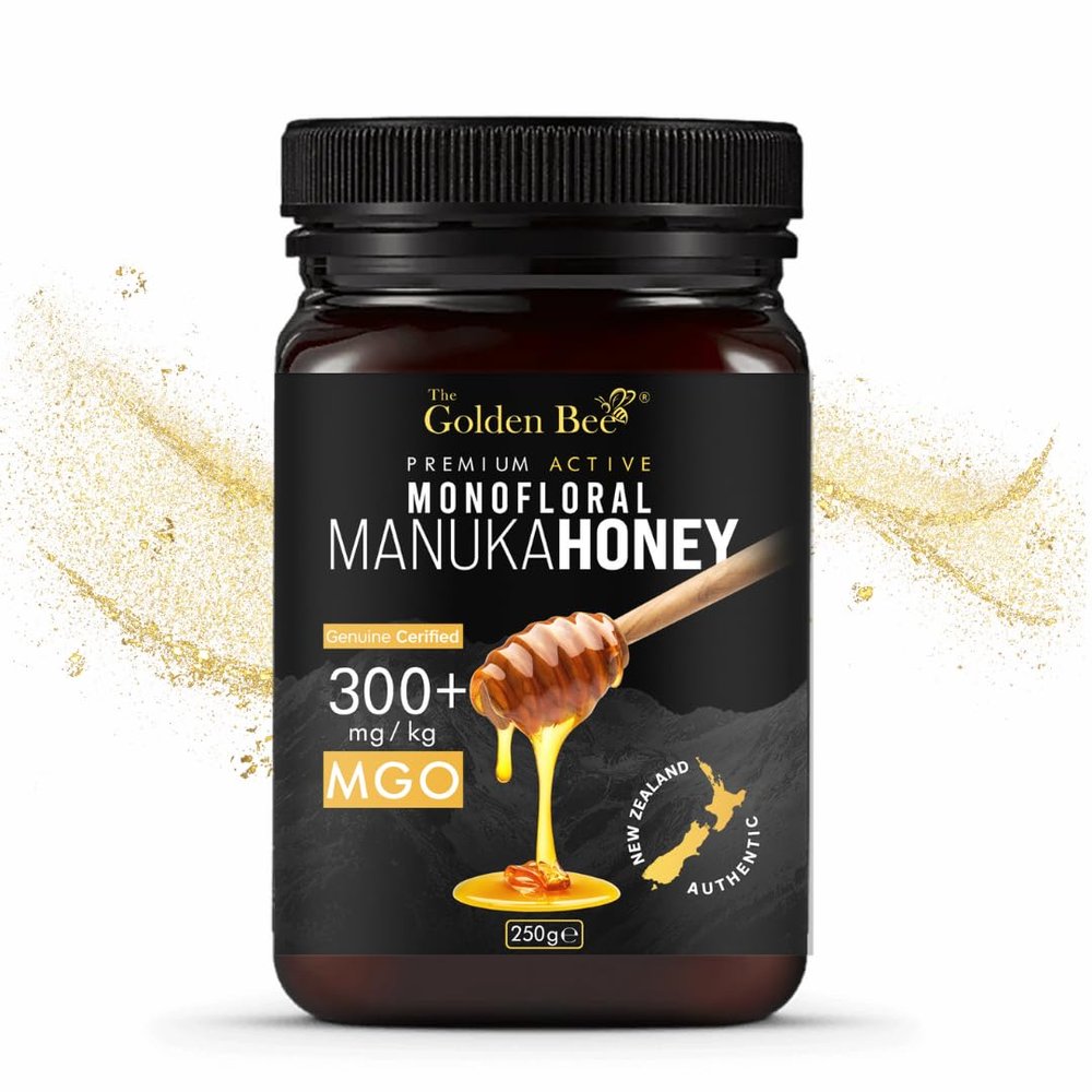 Powerhouse Manuka Honey 100% 300+ MGO Certified Approved | Antimicrobial for Wound and Skin Healing | Dark, Rich & Creamy | Sealed & Bottled In New Zealand (250g) by The Golden Bee