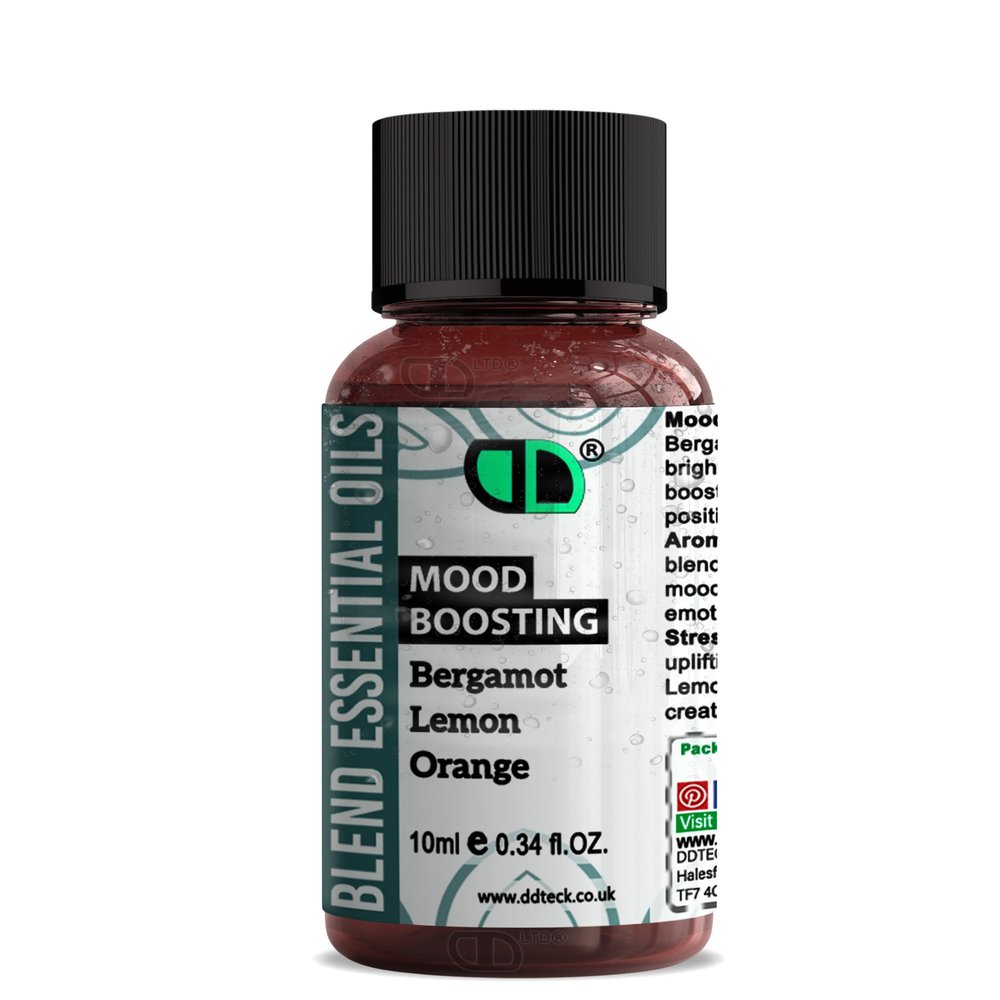 10ml | Mood Booster Essential Oil Blend, 100% Pure & Natural Diffusers, Aromatherapy & Massage Blends | Perfect as a Gift | Vegan, GMO Free