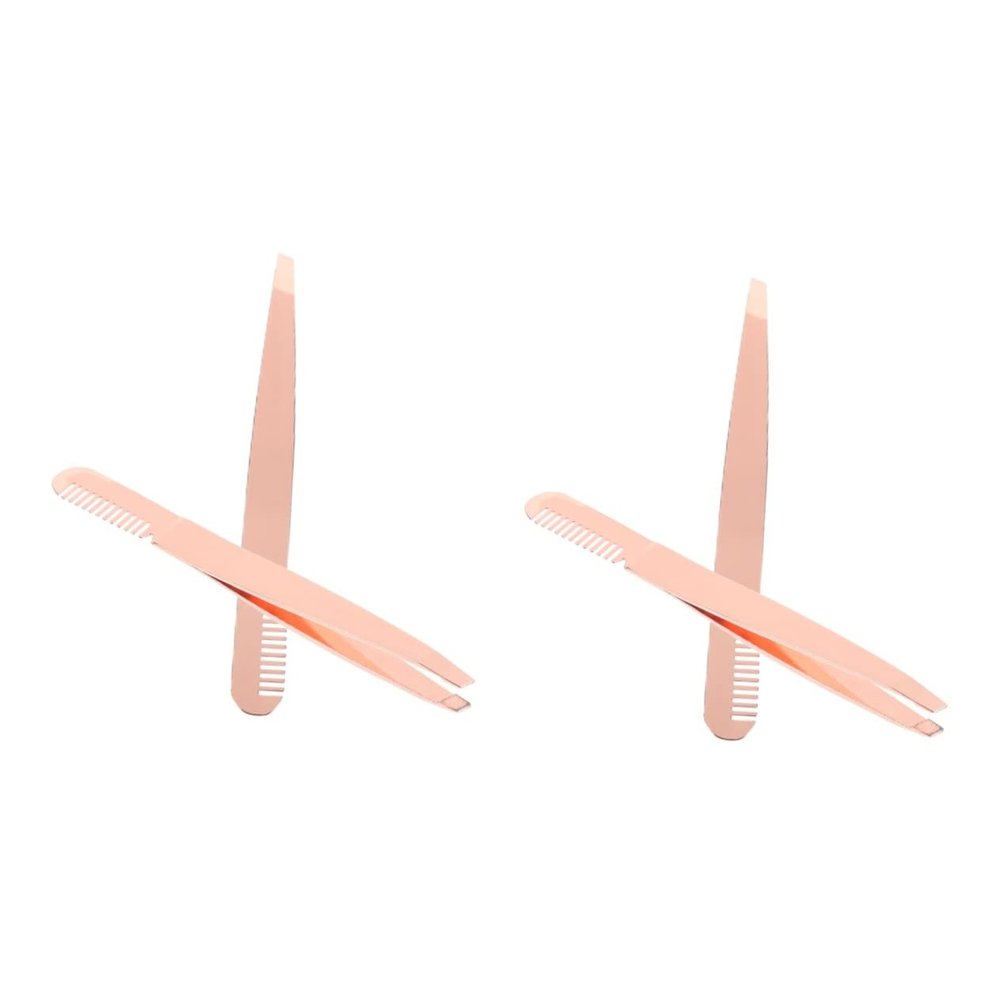 Didiseaon 4pcs Eyebrow Tweezers for Women Comb End Precision Eyelash Tweezers for Brow Shaping and Hair Removal Professional Beauty Tools