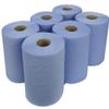 6 X Centrefeed Blue Rolls | 2 Ply Embossed Paper Towels | Strong & Absorbent | 6-Pack | Sustainable & UK Supplier | Perfect for Commercial & Kitchen Use Cleaning Toilet view 1