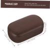 HAPINARY Vintage Leather Contact Case Double Holder Large Diameter Wood Grain Design, Leak-Proof Contacts Box Mirror and Clamp, Suitable for Travel and Daily Eye Care view 2