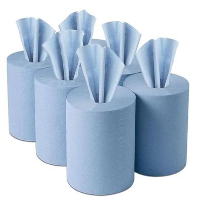 Efforias Centre Feed Blue Rolls | Blue Recycled Paper Hand Towels | Multi-Purpose Use | 6 Pack