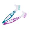 Hoement Double Sided Denture Toothbrush Dual Heads Denture Brush 2Pcs Soft Bristles Ergonomic Handle Portable Travel Use at Home view 1