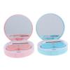 Hoement 2sets Portable Cases Leak Household Organizer Stylish Transparent Contacts Holder Green and Pink for Travel and Daily Use view 1