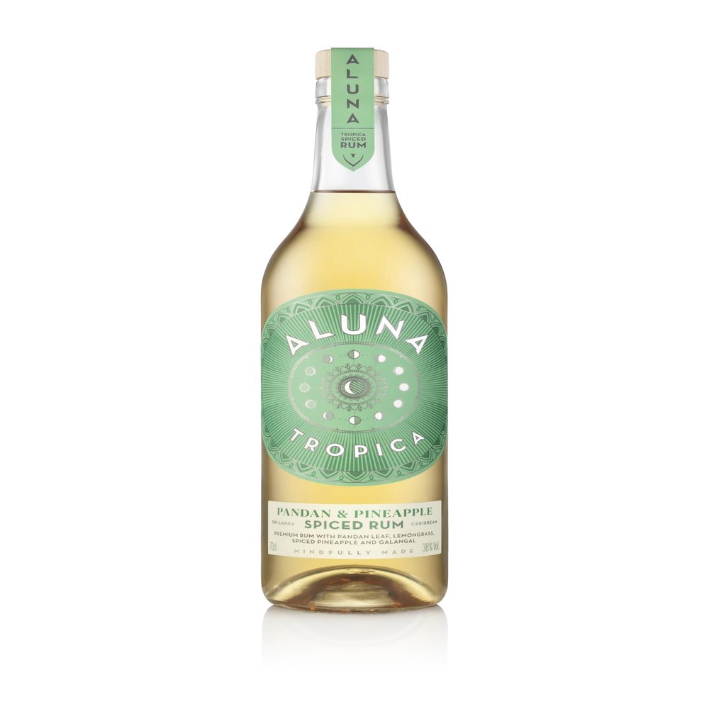 Aluna Tropica Rum 70cl | Full strength Award-winning Blend | 38% ABV | Tropical Flavoured Premium Rum with Spiced Pineapple, Pandan Leaf & Lemongrass | Perfect for Cocktails, Sipping