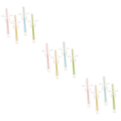 Didiseaon 3sets Infant Toothbrush Silicone Brush for 12 Months and up Soft and Safe for Toddlers 4pcs*3