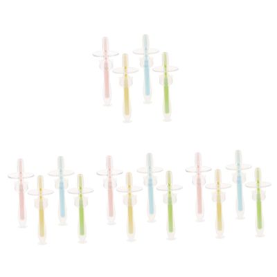 Didiseaon 16pcs Silicone Toothbrushes for Boy Girl Months and Toddlers Years Training Toothbrush Suction Base for First Brushing