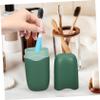 WOONEKY Portable Travel Toothbrush Case and Mouthwash Cup Set, Matcha Green Detachable Toothpaste Holder, Compact Hotel Travel Supply for Oral Care and Daily Hygiene view 2