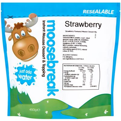 Moosebreak Strawberry Flavoured Mousse Dessert Mix - 1x450g