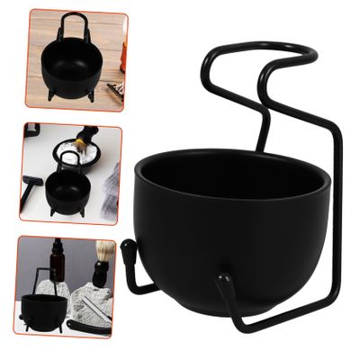 Gogogmee 1set Stainless Steel Shaving Brush Stand and Bowl Holder for Men Portable Shaving Tool Convenient Storage for Daily Use