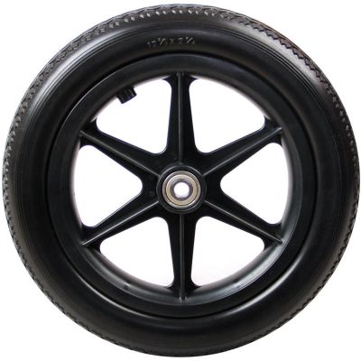 12 inch Manual Wheelchair Wheel Accessories Polyurethane Solid tire Black Gray Safe and Durable(Black)