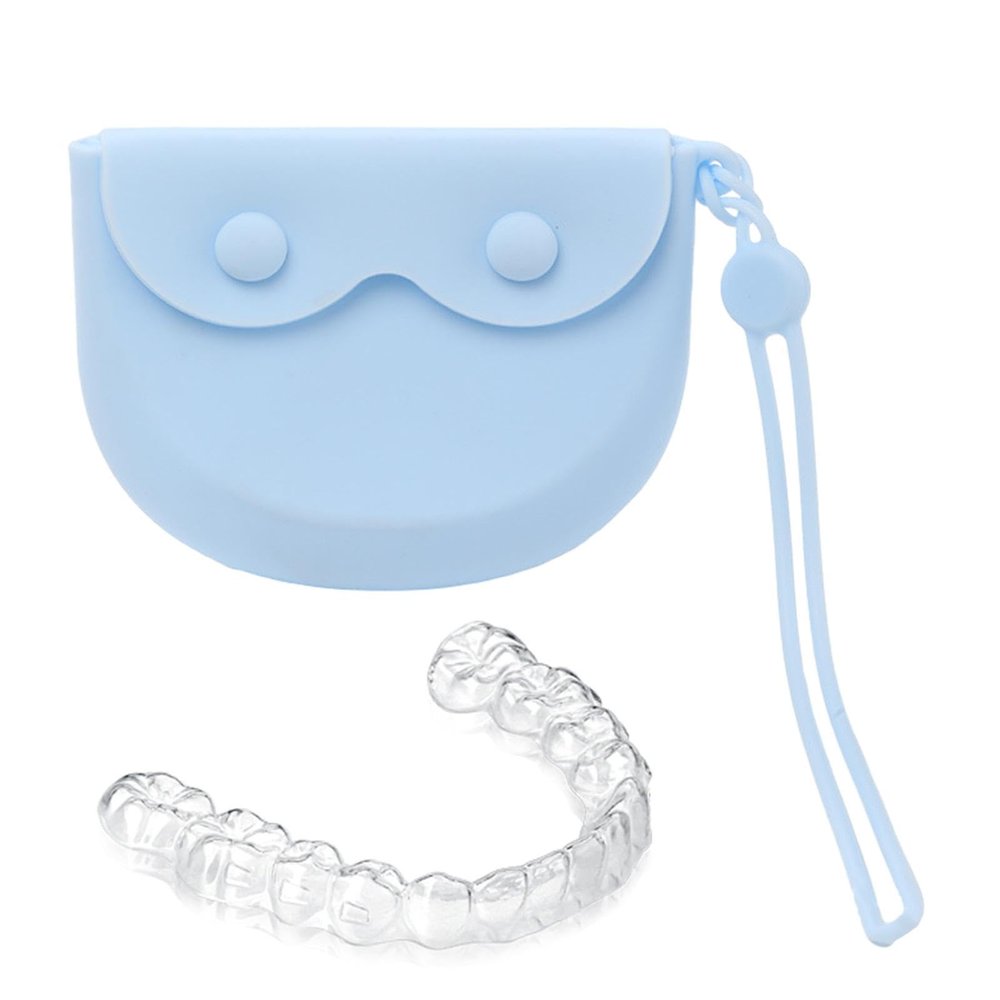 Mouth Guard Case - Silicone Bite Guard Holder, Retainer Case Storage Bag | Denture Case with Drain Hole, Denture Storage Container, Portable Retainer Holder for Aligners & Mouth Guards