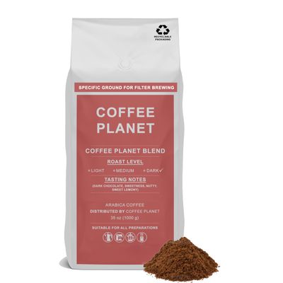 Coffee Planet | Coffee Planet Blend Filter Coffee - 1kg | Dark Roast | Made from Arabica Coffee Beans | Rich Flavoured