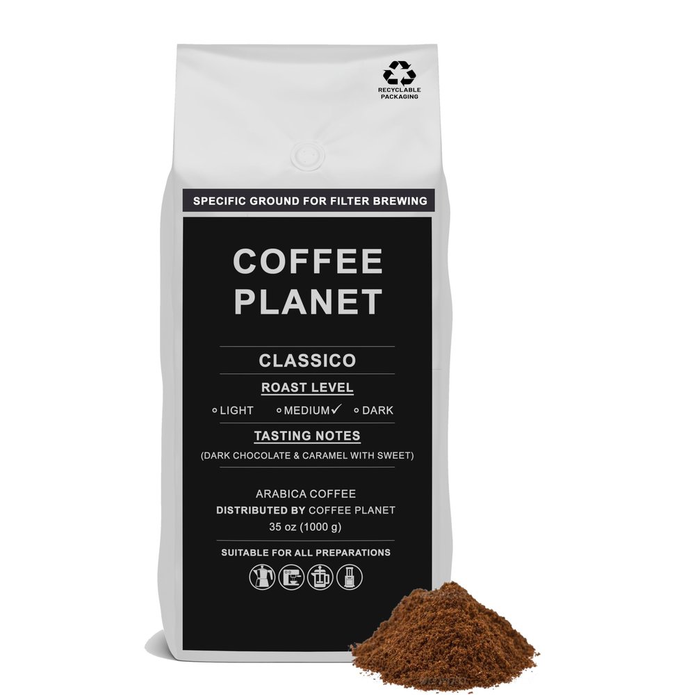 CoffeePlanet | Classico Filter Coffee - 1kg | Medium Roast | Made from Arabica Coffee Beans | Rich Flavoured