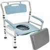 Commode Chair Medical Foldable Bedside Commode with Removable Bucket Portable Camping Toilet Chair with Arm and Back for Seniors Home Medical Toilet Frame with Seat view 1