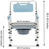 Commode Chair Medical Foldable Bedside Commode with Removable Bucket Portable Camping Toilet Chair with Arm and Back for Seniors Home Medical Toilet Frame with Seat view 2