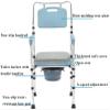 Commode Chair Medical Foldable Bedside Commode with Removable Bucket Portable Camping Toilet Chair with Arm and Back for Seniors Home Medical Toilet Frame with Seat view 3
