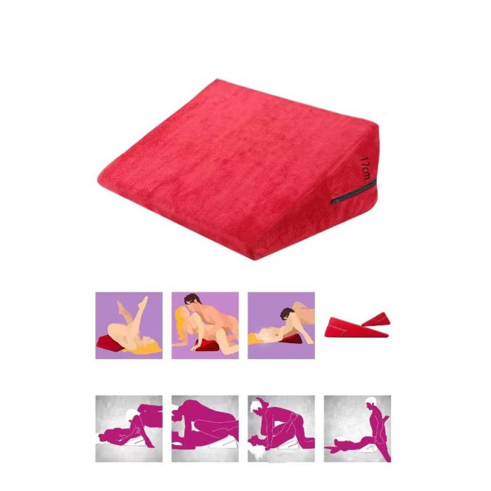 Adult Couple Flirting Aid Pillow Cushion Triangle Backrest Pad for Intimacy and Pregnancy Preparation Sex Pillow Wedge Position Pillow Sex Furniture Foam Sex Cushion for Adult Couples (Red)