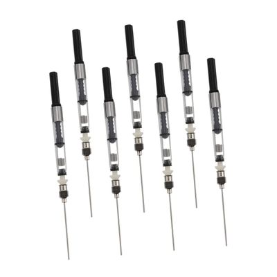 SHINEOFI Fountain Pen Tool Ink Absorbing Assistant Tool 7pcs Black Stainless Steel and Plastic Ink Fill Assistant for School Students and Office Workers Convenient to Carry for Indoor