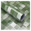 XLLZPX Kitchen Oil-Proof Film Bathroom Waterproof Tiles Wall Sticker Self-Adhesive Kitchen Stove Oil-Proof Fireproof Wallpaper Aluminum Foil Decorative Film(Green,2M x 45CM) view 1