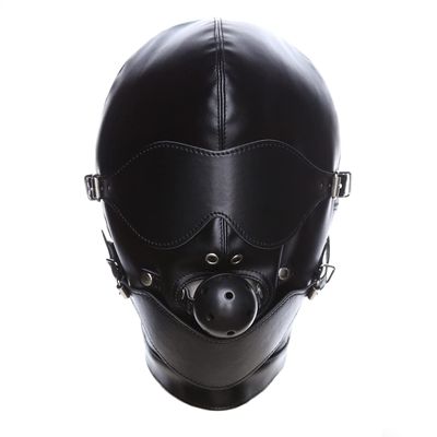 All Inclusive Head Hood Soft Leather Head Cosplay Punk Masks Lacing Face Masks